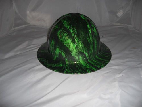 New! hydro dipped full brim aluminum hard hat - zombie green - limited run for sale