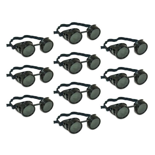 Black Steampunk Welding Cup Goggles - 10 Pack