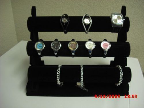 3 -Tier Bracelet Jewelry Watch Display Holder Velvet Rack  ---NEW!!