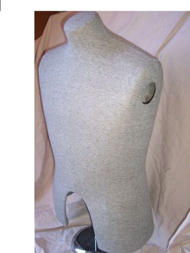 Vintage - Male Torso Dress-Form Mannequin / Fabric / with Stand