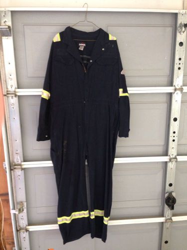 Bulwark used fire resistant coveralls navy blue reflective stripe 52 regular xxl for sale