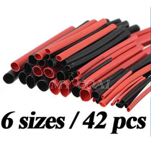 42pcs Polyolefin H-type Heat Shrink 2:1 Tubing Tube Sleeving Assorted Wrap Wire