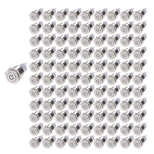 100pcs angel eye green led 16mm 12v metal switch latching push power button for sale