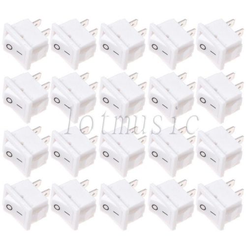 20pcs snap-in on/off rocker switch 2 pin 6a 250vac 10a 120vac for sale