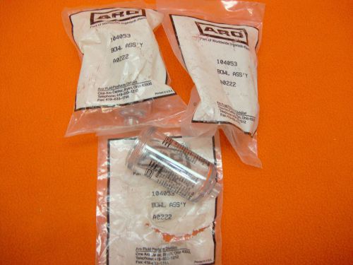 3 Lot NEW ARO Fluid Power 104053 Air Lubricator Bowl Assembly pneumatic