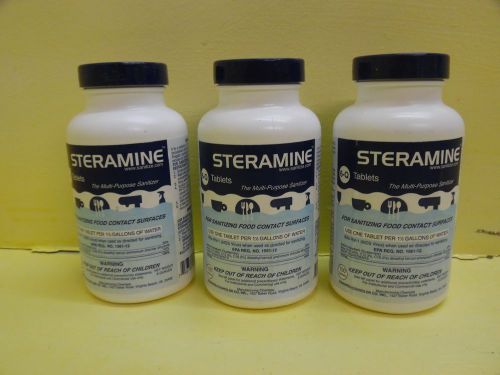 3 Bottle (300 Tablets) Steramine 6-Q Quaternary LARGER TABLET SIZE (450 Gallons)