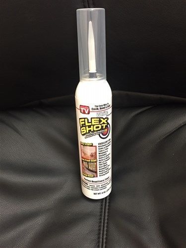 NEW White Flex Shot Thick Rubber Adhesive Sealant Caulker - AS SEEN ON TV!