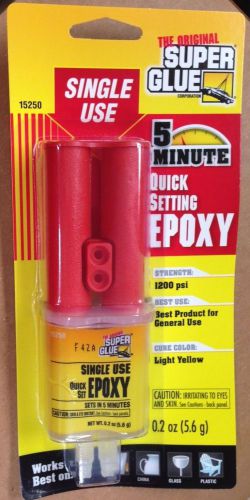 Super Glue Quick-Set Epoxy Syringe 12 Pack - 0.2 oz in each tube Brand New