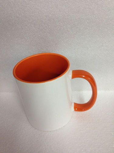 Lot of 36 Orange 11oz Two tone Orange Sublimation Printing Dye Mug