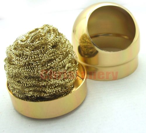 Copper shell gilded soldering iron tip cleaner brass sponge and holder for sale