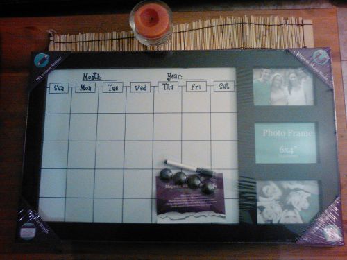 Magnetic Monthly Organizer Memo white board &amp; Photo Frames all in one