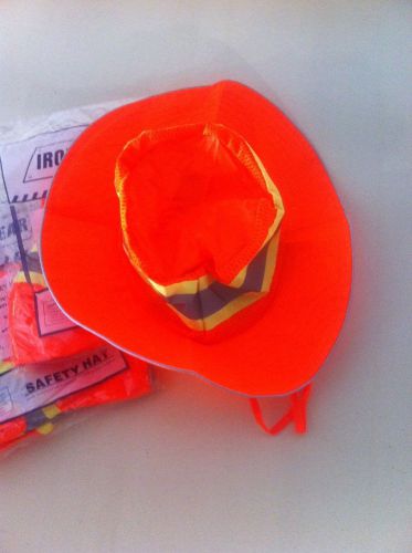 Iron wear safety orange reflective booney hat; size lg/xl (total of 10) for sale