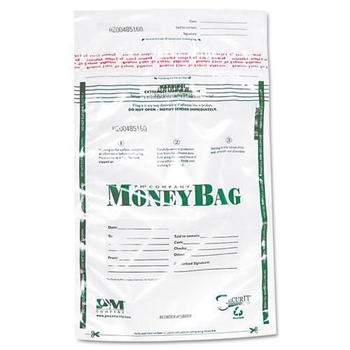 NEW PM COMPANY 58019 Plastic Money Bags, Tamper Evident, 9 x 12, Clear, 50/Pack