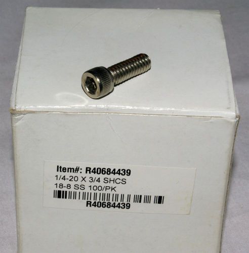 Stainless steel socket cap screws (shcs) 1/4-20 x 3/4 (qty 100) for sale