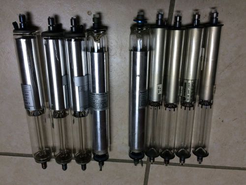 3 siemens, 4 uniphase, 2 spectra-physics helium neon gas laser  tubes for sale