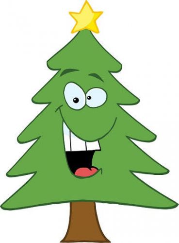 30 Custom Cartoon Christmas Tree Personalized Address Labels