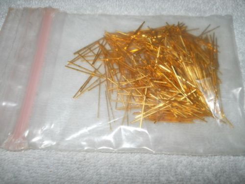250) gold plated pcb header posts, 0.0025&#034; square, 1&#034; long, 0.25&#034; solder tab for sale