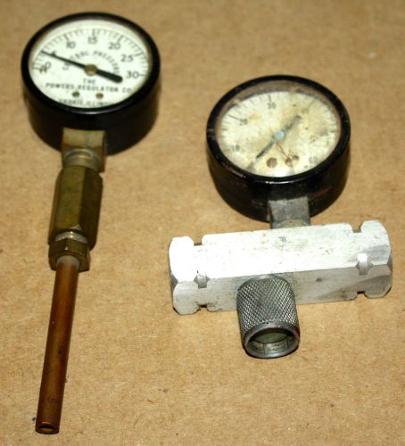 Lot of 2 Vintage Gauges Marshalltown, Power Regulator Control Pressure Gauge
