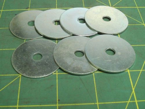 FLAT WASHERS 1/4 SCREW SIZE ID 1/4 OD 1-1/2 ZINC PLATED (QTY 7) #57354