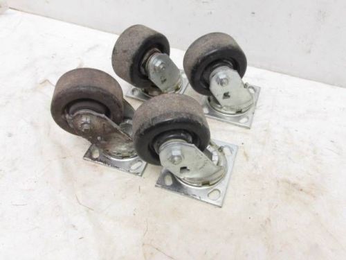 Set of 4 good heavy duty albion industrial 4&#034; wheel spin swivel casters for sale