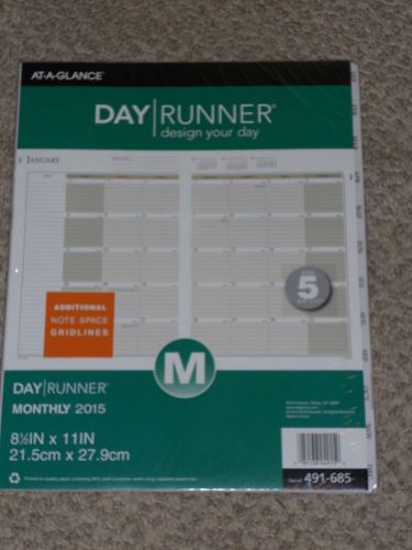 Day Runner Monthly Tabbed Planner Refill 2015, 8.5 x 11 Inch Page Size, Size 5