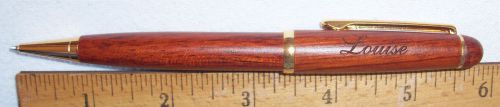 PERSONALIZED &#034;LOUISE&#034; LASER ENGRAVED ALASKA &amp; EAGLE ROSEWOOD CLIP BALLPOINT PEN