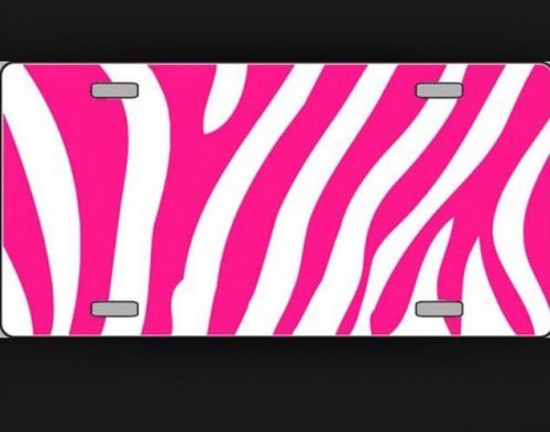 BLANK 6&#034;x12&#034; PLASTIC ACRYLIC LICENSE PLATE TAG PINK ZEBRA PLATE DECAL STICKER