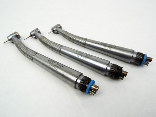 Lot of 3 SuperDent Super Trac High Speed 4-Hole Standard Head Dental Handpieces