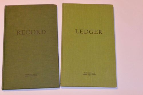2 VINTAGE FEDERAL SUPPLY SERVICE BLANK BOOKS! RECORD &amp; LEDGER! FABRIC COVERS!