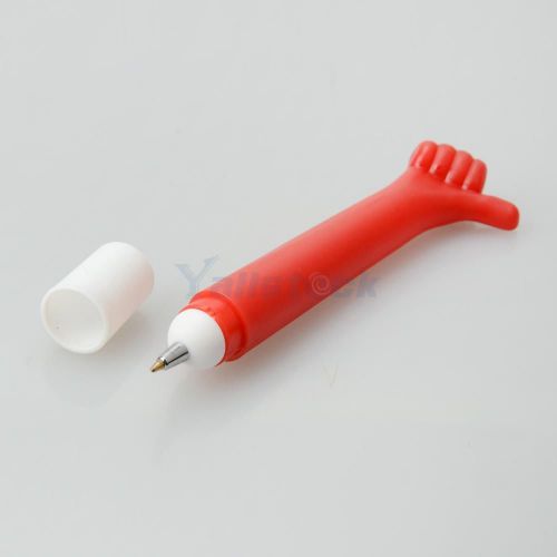 Cute arm shape plastic ballpoint pen blue ink creative stationery red for sale