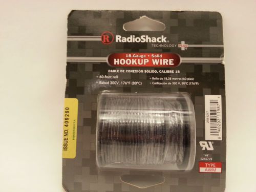 Radio Shack 60-Ft Roll Hookup Wire-18-Gauge Solid 278-1217 Black