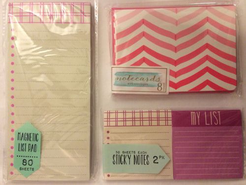 Daily Planner Target One Spot Set, Chevron Notecards, Notepad, Sticky Notes