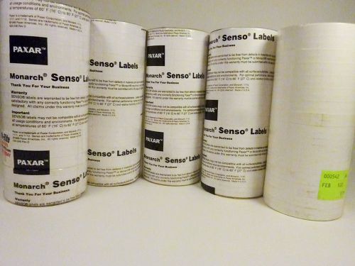 Monarch Senso 1110 Series White Price Labels - 5 Sleeves 80 rolls w/ Ink Rollers