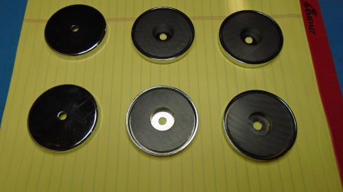 New, Free Ship, 6 Count Lot, Round Magnet Base, 2.37&#034; Wide, 50 lb Hold