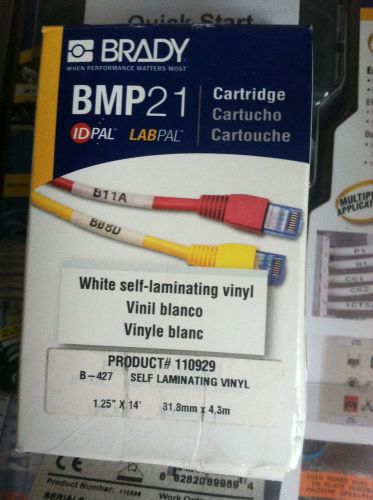 Brady M21-1250-427 Black on White Vinyl Cartridge 1.25&#034; x 14&#039;  Y3314594 NEW in B