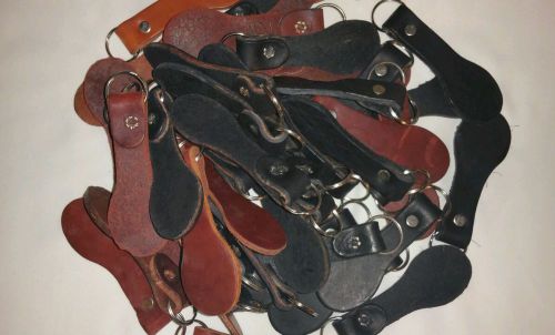 Lot of 50 each blank leather key fobs with split rings crafting friendship gift for sale