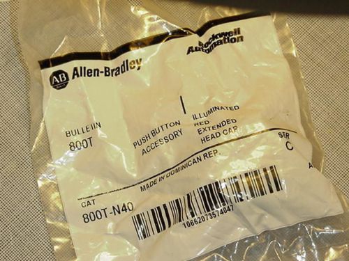 TWO (2) Allen Bradley 800T-N40 Lens RED Push to Test Extended Head NEW!