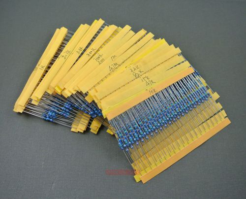 7value 1/4w metal film resistor kit 1% pkg #8 3r-3m ohm 70pcs for sale