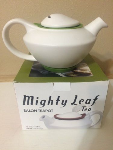Mighty Leaf Ceramic Salon Teapot, white, 16 oz