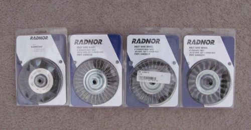 Lot 4 radnor 4&#034; knot wire wheel 64000360,372,386,378 for sale