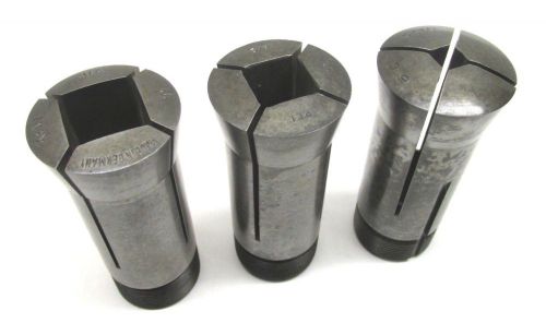 3 SQUARE 5C COLLETS w/ INSIDE THREADS - 5/16&#034;, 5/8&#034;, 3/4&#034;
