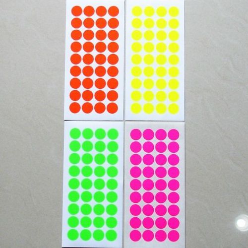 360 Neon Color Code Circle Sticky Labels 19 mm Dot Stickers, Tags Self Adhesive