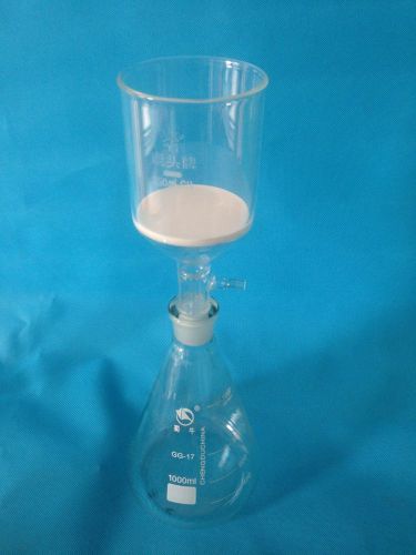 1000ml,Glass Suction Filter Kit,250ml Buchner Funnel &amp; 1 Litre Erlenmeyer Flask