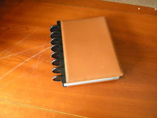 Staples Arc Brown Leather Customizable Notebook
