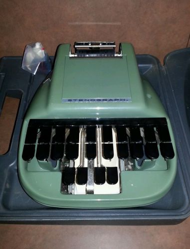 Vintage Avocado Green Stenograph Secretarial Shorthand Machine With Carry Case!