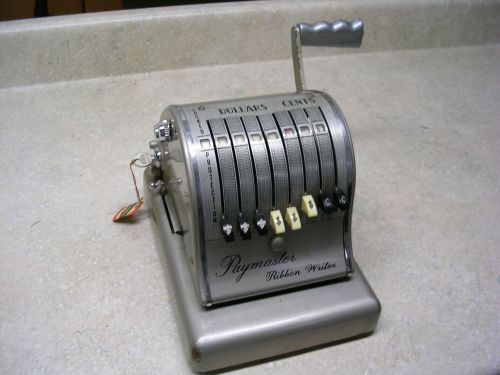 Vintage PAYMASTER Ribbon Writer Check Writer 800 Series W/Key REPAIR OR PARTS