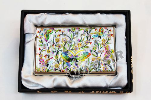 Korean antique business name card holder mother of pearl case butterfly ds0004 for sale