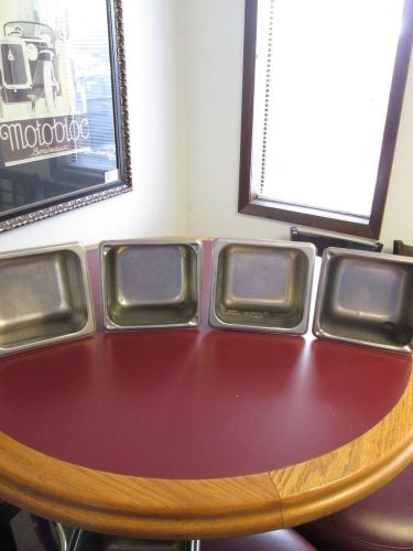 LOT OF (4) STAINLESS STEEL STEAM TABLE PANS - 1/6 - SHALLOW - NO RESERVE - HEAVY