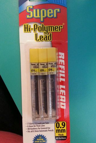 Pentel Super Hi-Polymer Lead 0.9 Thick HB - 45 Pieces (06578)