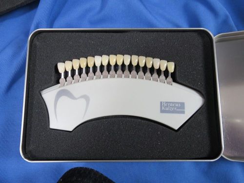 Heraeus Kulzer Prosthetic Shade Guide A - D. With Case.